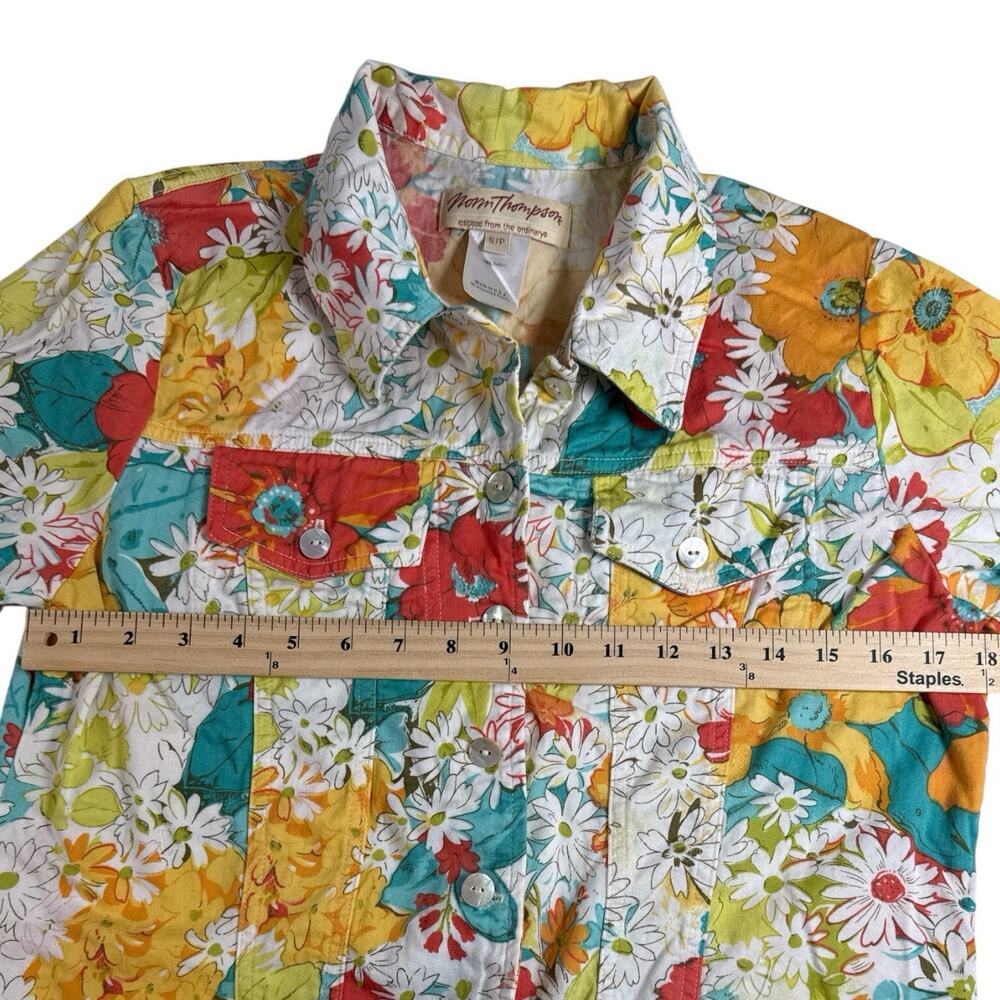 Norm Thompson Vintage Floral Button Down Shirt Women’s S 100% Cotton EUC - Picture 2 of 7